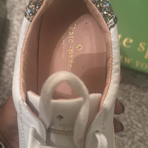 Like new white pair with glitter on back Kate Spade sneakers - Picture 8 of 8